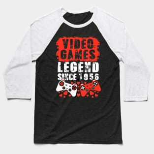 Gaming 1956 Birthday Video Games Birthday Gamer Baseball T-Shirt